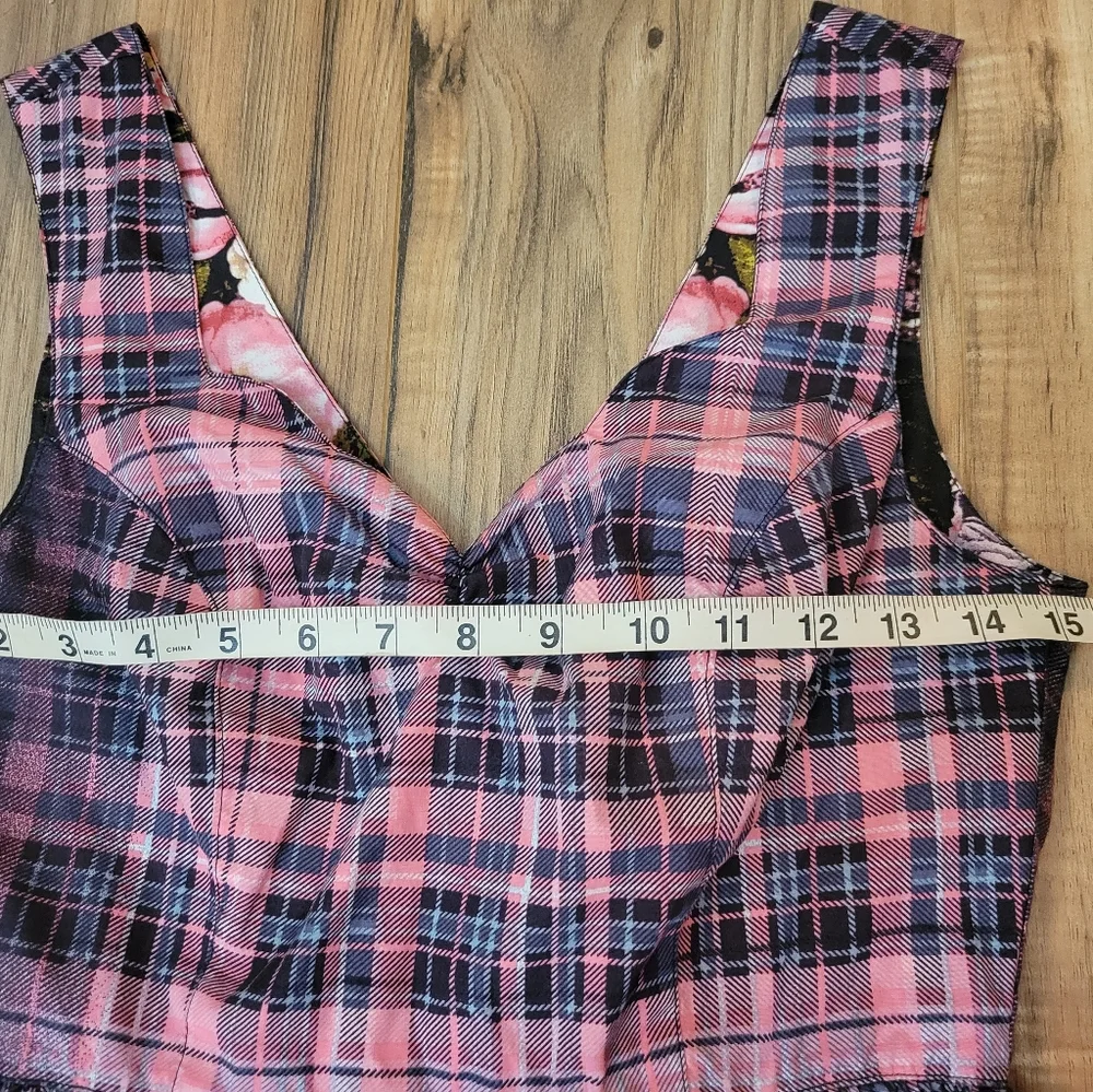 Hell Bunny Plaid & Floral vintage style dress S/XS - Picture 5 of 7